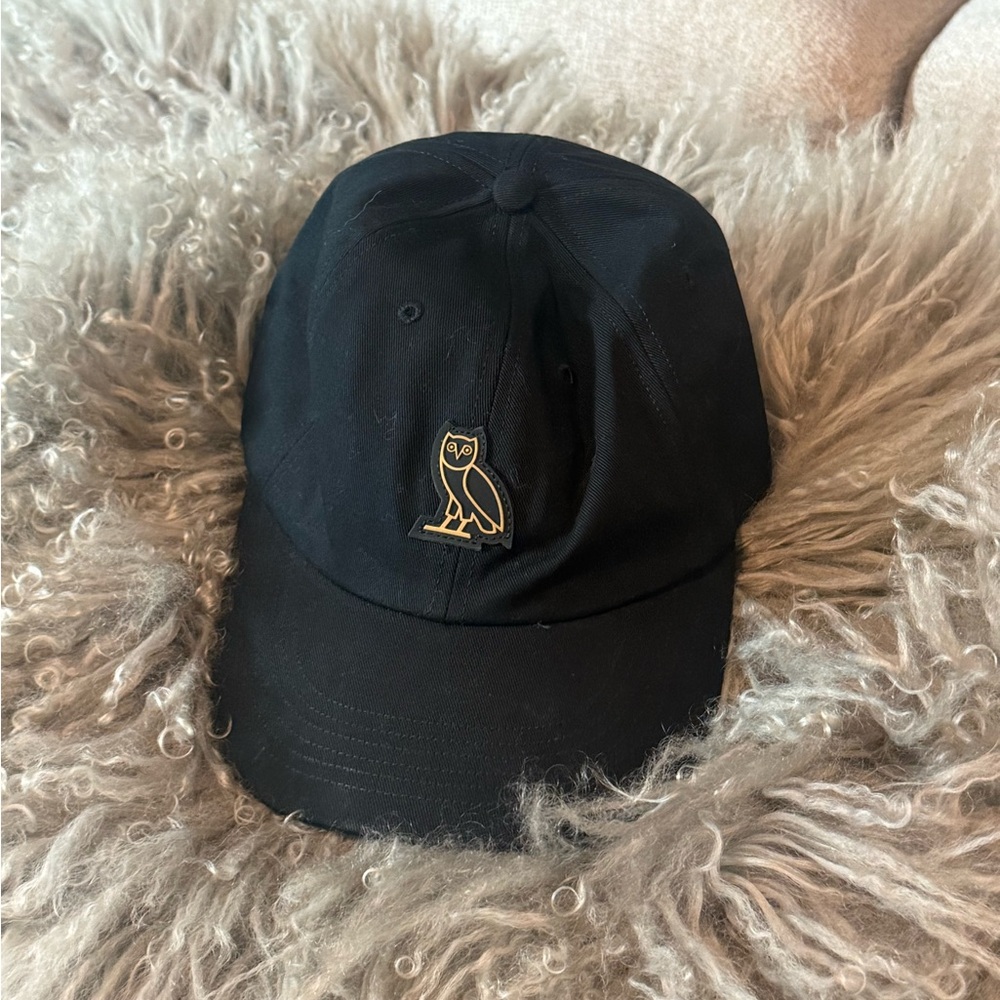 NWOT October's Very Own Drake Black Baseball Cap with Gold Owl Logo